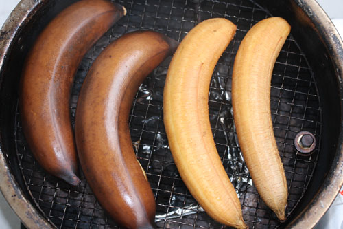 熱燻製でバナナ燻製