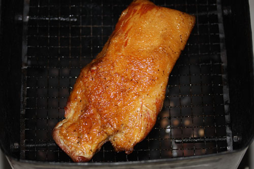 一斗缶でベーコン作り