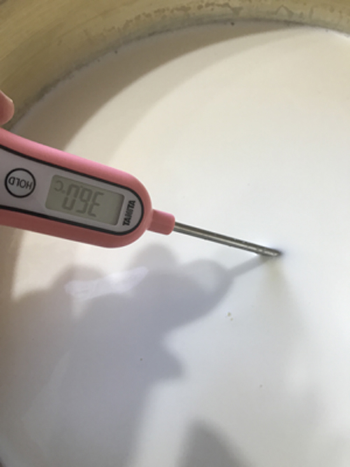 36℃迄ゆっくり攪拌