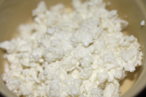 手作りカッテージチーズ完成