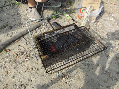 熱源はBBQコンロ