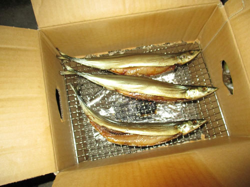 さんま段ボール燻製完成