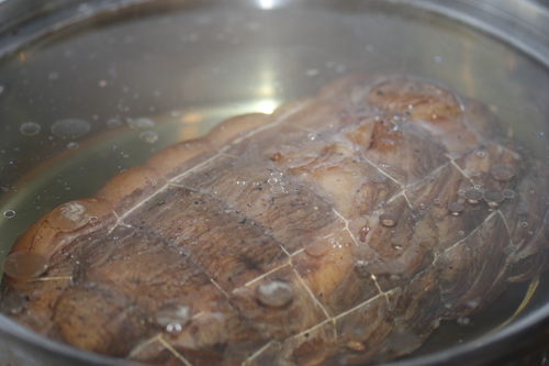 ハム作り。ボイル工程