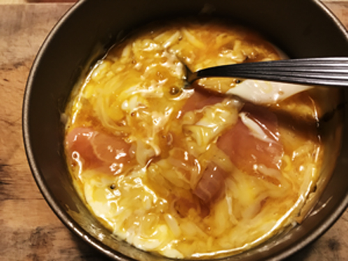 燻製卵スープ