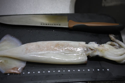 刺身用スルメイカを燻製