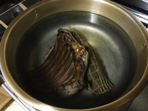 鹿肉と猪肉のボイルと熱処理