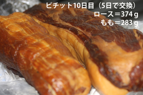 ピチットシートで豚もも肉を脱水