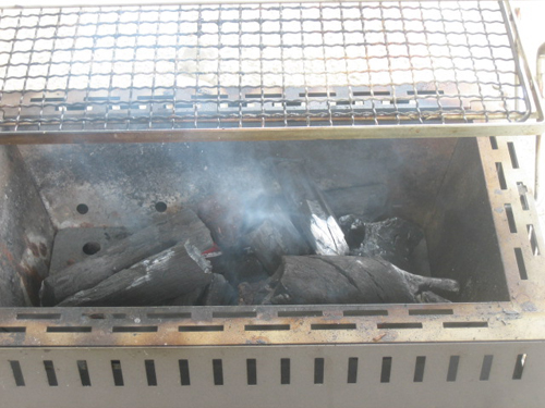 BBQコンロで炭火燻製