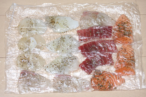 刺身をピチットシートで脱水