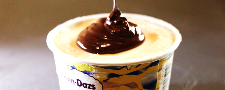 燻製チョコレートをHaagen-Dazsにとピング