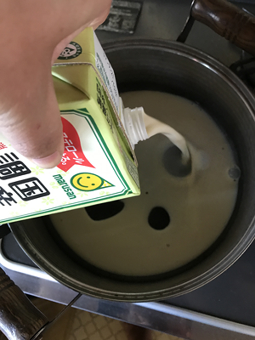 豆乳を温める