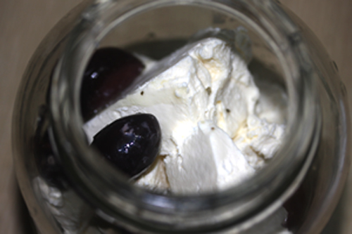 クリームチーズとオリーブ