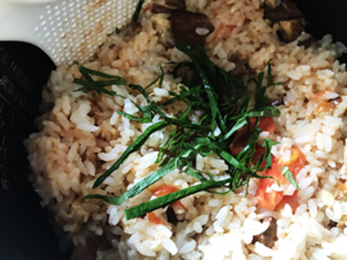 スモークチーズの炊き込みご飯